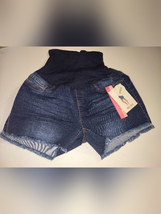 Haute Mama Pants - Haute MaMa Women's Maternity Dark Blue  Denim Shorts Size X-large